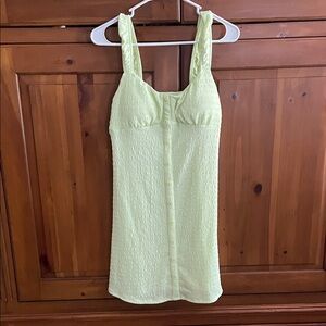 No Boundaries Lemon Yellow Textured Swim Coverup